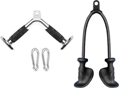YMD 2 Piece Cable Machine Accessories Set - LAT Bar Cable Machine Attachment Premium Multi-training Bar