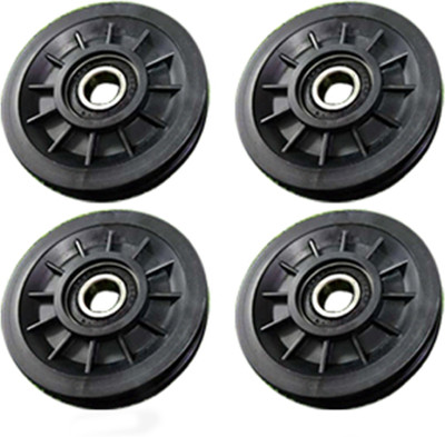 Dinetic ® Machine Pulley Wheel 4 pcs Bearing Black Replace For Gym Machine cable Part Multi-training Bar(Black)