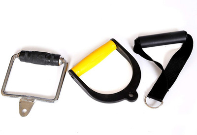 LCARNO Gym Machine Attachment Ground Pulley 1Pc D Handle, 1Pc PVC D Handle, 1Pc Strip Multi-training Bar
