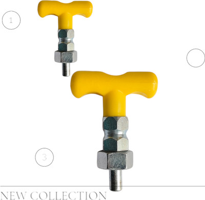 Aviva Sports Gym Machine 2 pc T-Catcher Pin Plunger Nob 10mm Weight Lock Pull Knob Multi-training Bar(Yellow)