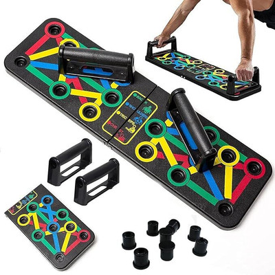 IRONCORE Push Up Board, Foldable 14 in 1 Push Up Bar, Portable Multi-Function Push-up Bar