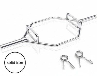 GH SPORTS Imported (solid iron) Shrug Bar With 2 Safety Lock Weight lifting Bar Weight Lifting Bar(Silver)