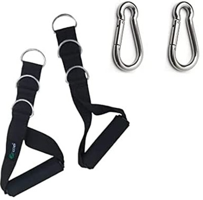 LCARNO 2 Ring Grip Handle Triceps Rope for Gym with snaphook Exercise Handle Multi-training Bar