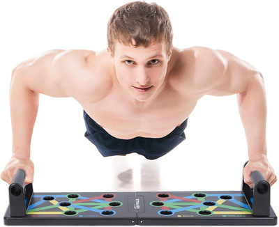 Strauss Portable Push Up Board | Push Up Bar| Push Up Stand for Chest Press Push-up Bar(Black)