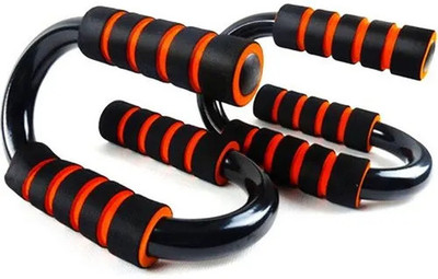M MOD CON Pair of Push-Up Bars| S-Shaped, Highly Stable|Tough Steel Tube| Double Foam Grip Push-up Bar