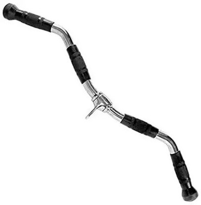 WARASPORTS Revolving Curl Bar Attachment with Rubber Grips for Gym Cable Machine Multi-training Bar(Silver, Black)