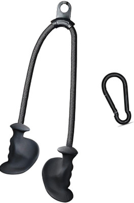 LCARNO Ergonomic Tricep Rope Gym Lat Pull Down Handles Pulley With Safety Lock Multi-training Bar(Black)