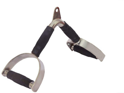 FIT SQUAD V-Shaped Double D Rowing Handle Imported, Gym Handle Multi-training Bar(Silver, Black)