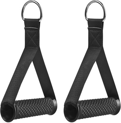 Fitcozi Heavy Duty Gym Handles with Solid ABS Core and Welded D-Rings Multi-training Bar(Black)