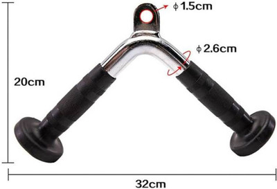 HACKERX Pro-Grip Bar Handle Pull Down Cable Machine Attachments for Home/Commercial Gym. Triceps Bar(Black)