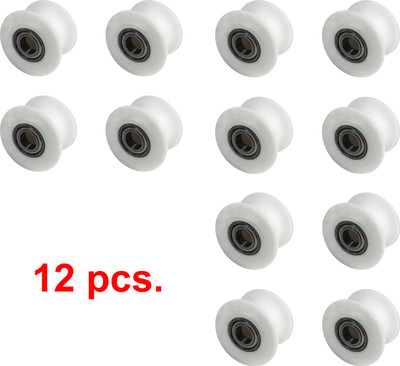Dinetic Ab Coster-Hack Squat Nylon Pulley Size (3.25x2)inch with 25mm Hole 12 Pc Weight Lifting Bar(White, Silver)