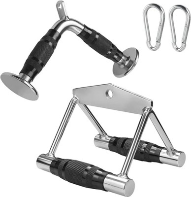 Zip Zell Sports Combo - Rowing Machine, V - Shaped bar wth 2 Pcs S lock Weight Lifting Bar(Silver, Black)
