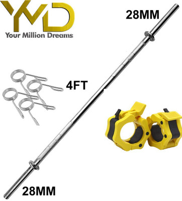 YMD 4FT Straight 28mm weightlifting rod With Barbell Clamps And Spring Lock Weight Lifting Bar