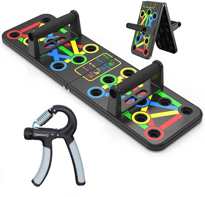 BeeBuddies Push Up Board With Hand Grip strengthener for Men and Women Multi-training Bar