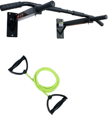 IBS Pull Up Bar Wall Mounted Chin Up Bar with Single Ropee with Handles Gym Pull-up Bar(Black)