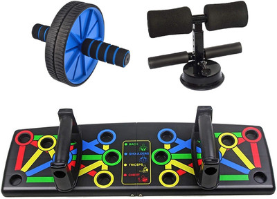 jamunesh enterprise Push Up Board System With Sit-up Bar Stand And Ab Exerciser Roller Gym Combo Set Push-up Bar(Multicolor)