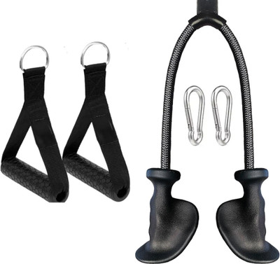 Owlix 2 Piece Cable Machine Accessories Set - LAT Bar Cable Machine Attachment Strip Multi-training Bar(Silver)