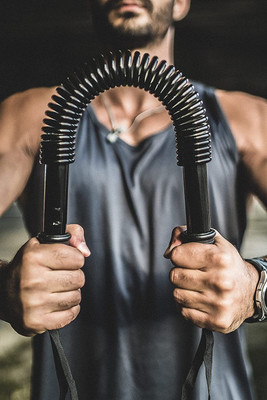 Manogyam Power Twister Upper Body Exercise for Chest,Shoulder,Forearm & Arm Strengthening Multi-training Bar(Black)