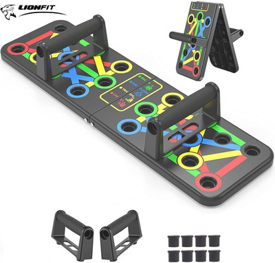 SIXTEEN Premium Push Up Board System, 15 in 1 Body Building Exercise Push-up Bar Push-up Bar(Black)