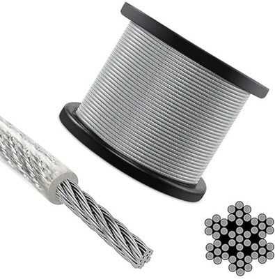FITIFY Gym Wire Steel Cable for Exercise Machines - 6mm 5 Meter PU Coated Fitness Cable Multi-training Bar