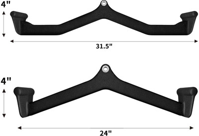 YMD 32inch & 24inch LAT Pulldown Attachments, LAT Bar Cable Machine Attachment Back Multi-training Bar