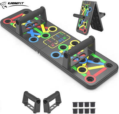 LIONFIT Premium Push Up Board System, 15 in 1 Body Building Exercise Push-up Bar Push-up Bar(Black)