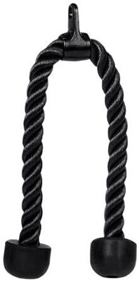 HOC Pure Nylon Tricep Rope Pull Down/Extension Multi Gym Cable Fitness Equipment. Weight Lifting Bar(Black)