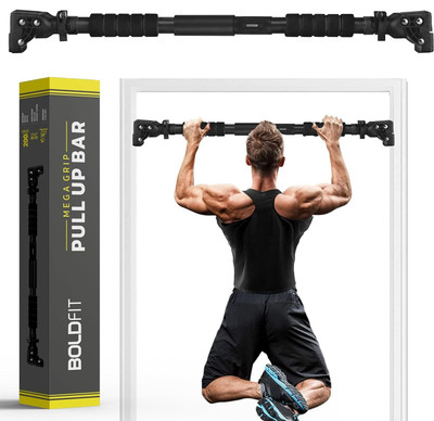 BOLDFIT Pull Up Bar For Home Wall Chin Up Bar For Home Workout Door Pullups Rod Stand Pull-up Bar(Black)