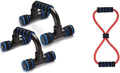 Fitnesstricks Push Up Bar Stand With Resistance Band Combo Pack of 2 Pull-up Bar(Multicolor)