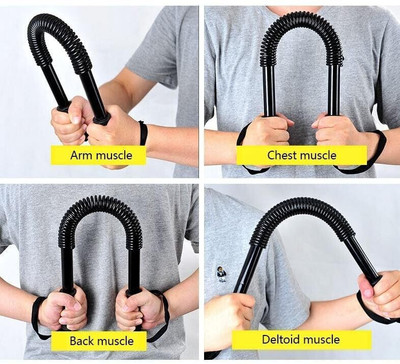 LIVOX Power Twister Bar Upper Body Exercise for Chest, Shoulder, Forearm 11 Multi-training Bar(Black)