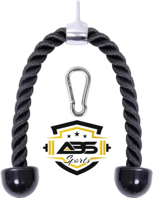 ABSSports Biceps Triceps Rope With Snap Hook Triceps Bar for Fitness Workout.(Black) Weight Lifting Bar(Black)