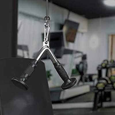 FSENTERPRISES V Type Handle cum Triceps V-Bar for Exercise Gym Attachment Multi-training Bar(Silver)
