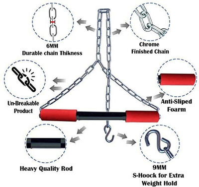 SIXTEEN Chin Up Bar Rod, Height Increaser Chin-Up Bar Rod Heavy Duty Rod Pull-up Bar(Multicolor)