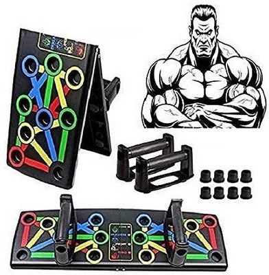 SIXTEEN Portable Push Up Board System, 14-in-1 Body Building Exercise Tools Workout-010 Push-up Bar(Black)