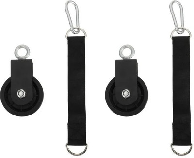 HACKERX 2pcs Cable Pulley Gym Pulley Wheel with Strap LAT Pulley System Multi-training Bar