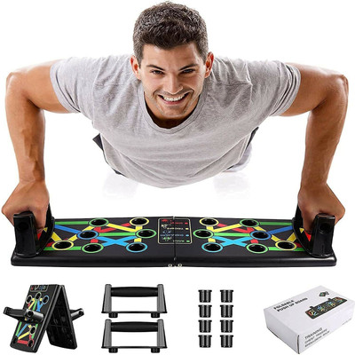 LIVOX 14 in 1 Push Up Board Multifunctional Body Exercise Stands Push-up Bar (Black) Push-up Bar(Black)