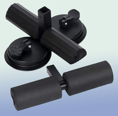 KGBTREADS Double Suction Cups Sit Up Assistant Abdominal Muscle Trainer Sit Up Bar Sit-up Bar(Black)