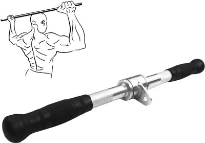 HACKERX Gym Cable Attachment, Imported Chrome Straight Rotating Bar Pull-up Bar(Multicolor)