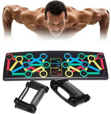 LIVOX Pushup board 20 1 Color Coded Push Up Board System Push-up (Multicolor) Triceps Bar(Multicolor)