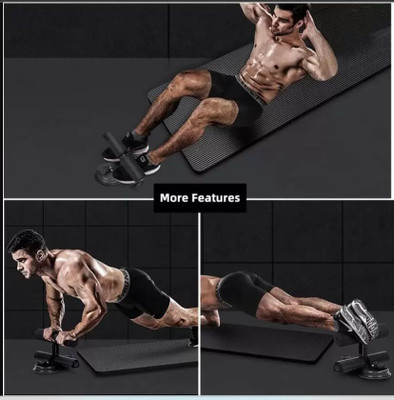 MAITRI ENTERPRISE Portable Floor SitUp Bar,Height Adjustable Strong Suction SitUp Assistant M55 Ab Exerciser(Black)