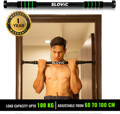 SLOVIC Pull-Up Bar for Home Workout | Non-Slip Carbon Steel Bar (Load Capacity: 100 Kg) Pull-up Bar(Black)