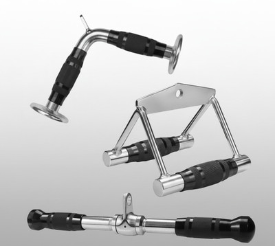 INDFITNESS 3-in-1 Lat Pulldown Bar, V-Bar & Rotating Straight Bar Combo for Gym Multi-training Bar(Silver, Black)