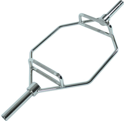 M A sports Olympic Shrug Bar - Chrome Finish Hex Weight Lifting Bar Deadlift Bar Multi-training Bar