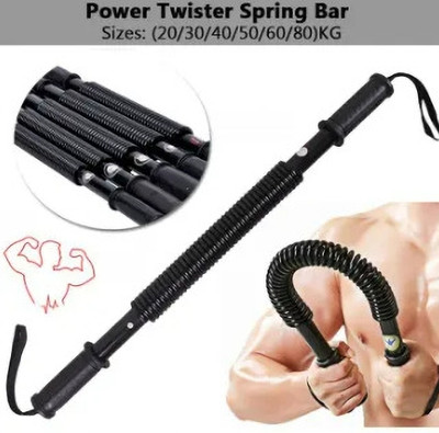 BOLDHIGH Power Twister Spring Forearm ,Chest Exerciser Multi-training Bar for workout Multi-training Bar(Black)