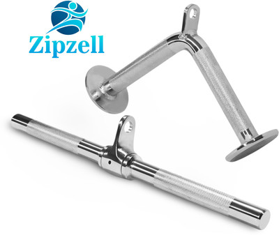 Zip Zell Sports Combo V-Shaped Tricep Press Down Bar, Straight Triceps Handle Multi-training Bar(Silver)