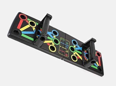 LIVOX 9 in 1 Multipurpose Foldable Pushup Board |Complete Push Up Training System Push-up Bar(Black)