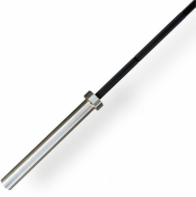 YMD 7FT 50mm Olympic Bearing Black Rod, Spring Collar for Weightlifting Powerlifting Weight Lifting Bar