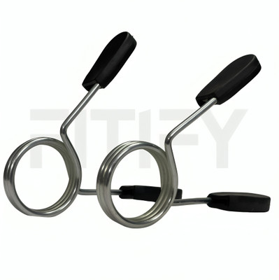 FITIFY Gym Rod Spring lock 50mm | Olympic barbell collar clips ( 1 Pair) Multi-training Bar