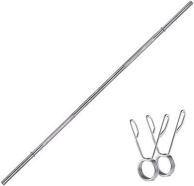 Konark Fitness 4 Feet Barbell Rod 28MM Heavy Weight Lifting Training With Two Lock Weight Lifting Bar