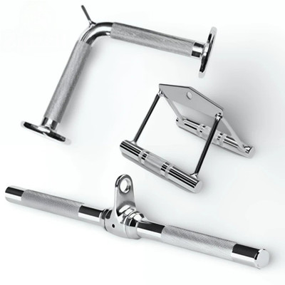 FitnFlex Gym Combo-Seated Rowing,Try Handle & V shaped Handle (Silver) Multi-Training Bar Multi-training Bar(Silver)